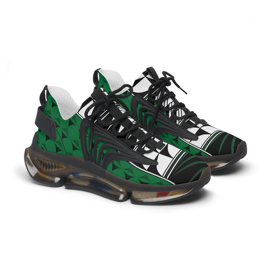 Feather Blessing on Green Women's Mesh Sneakers