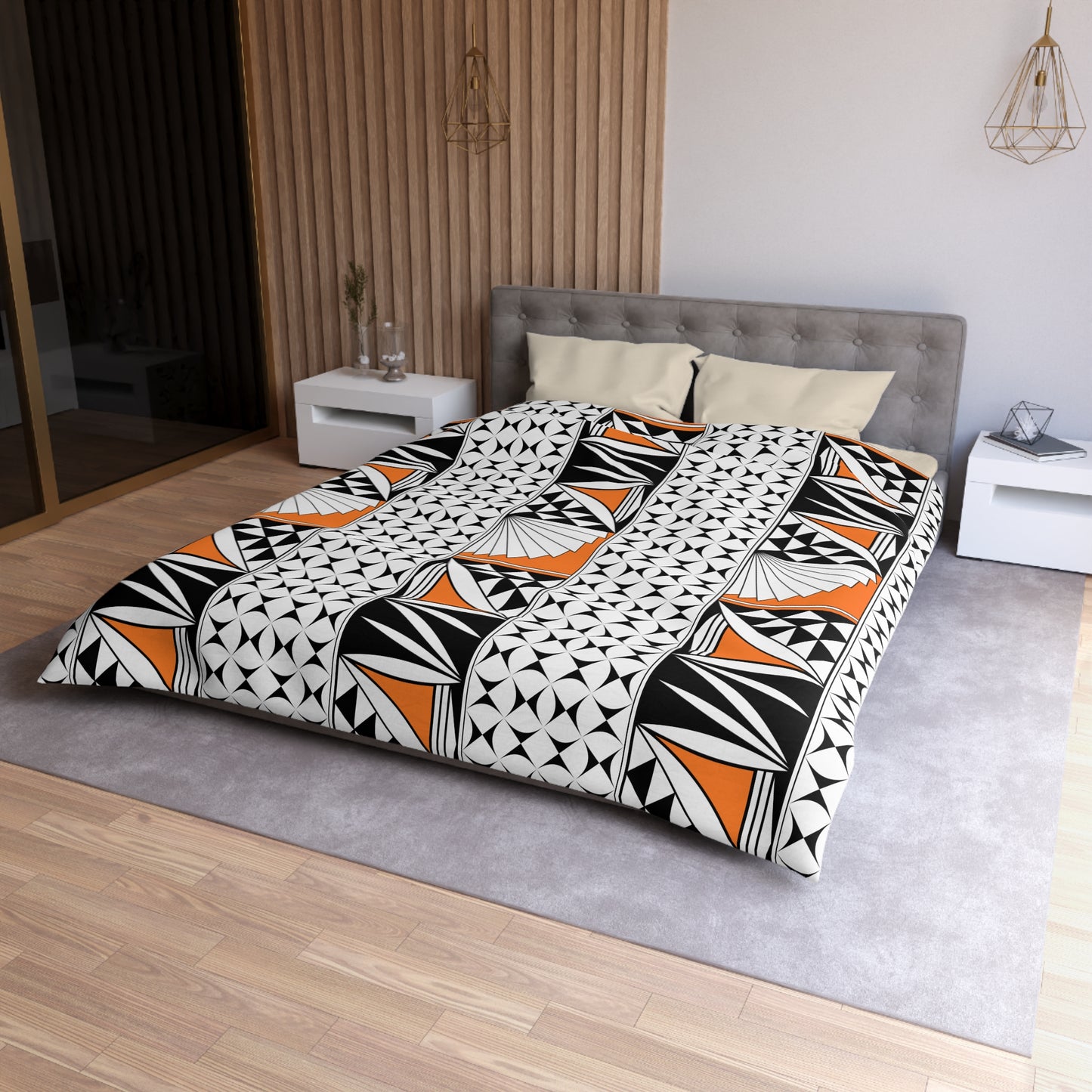 Southwest Sunrise in Orange Microfiber Duvet Cover