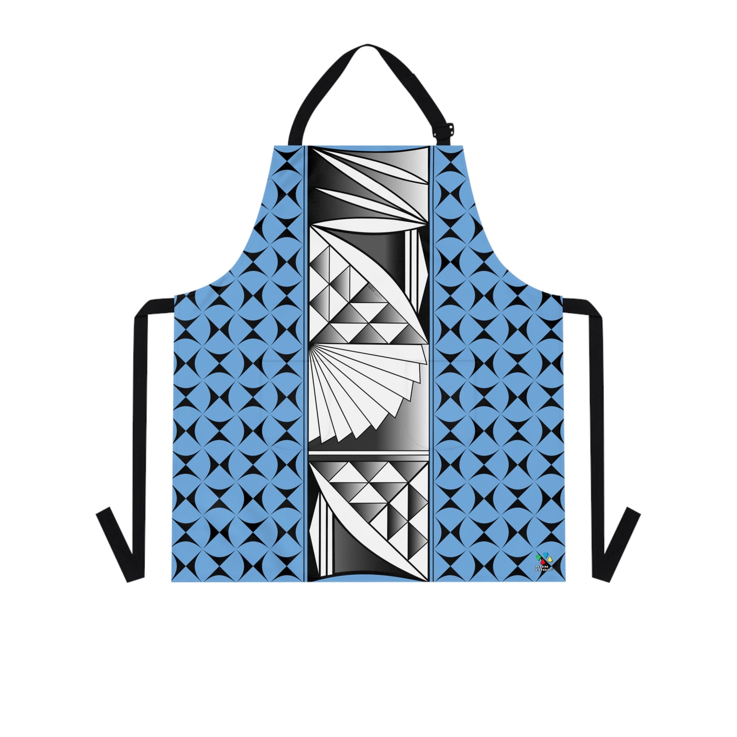 Chrome Sunrise in Blue Two Pocket Apron