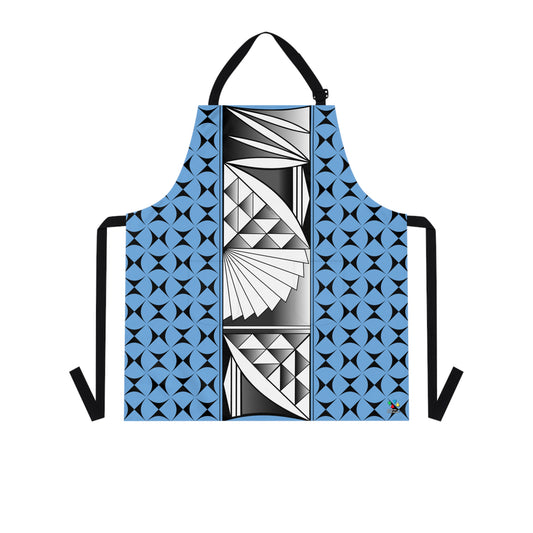 Chrome Sunrise in Blue Two Pocket Apron