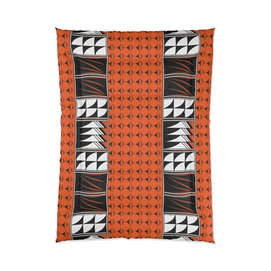 Southwest Feather Blessing on Orange Comforter