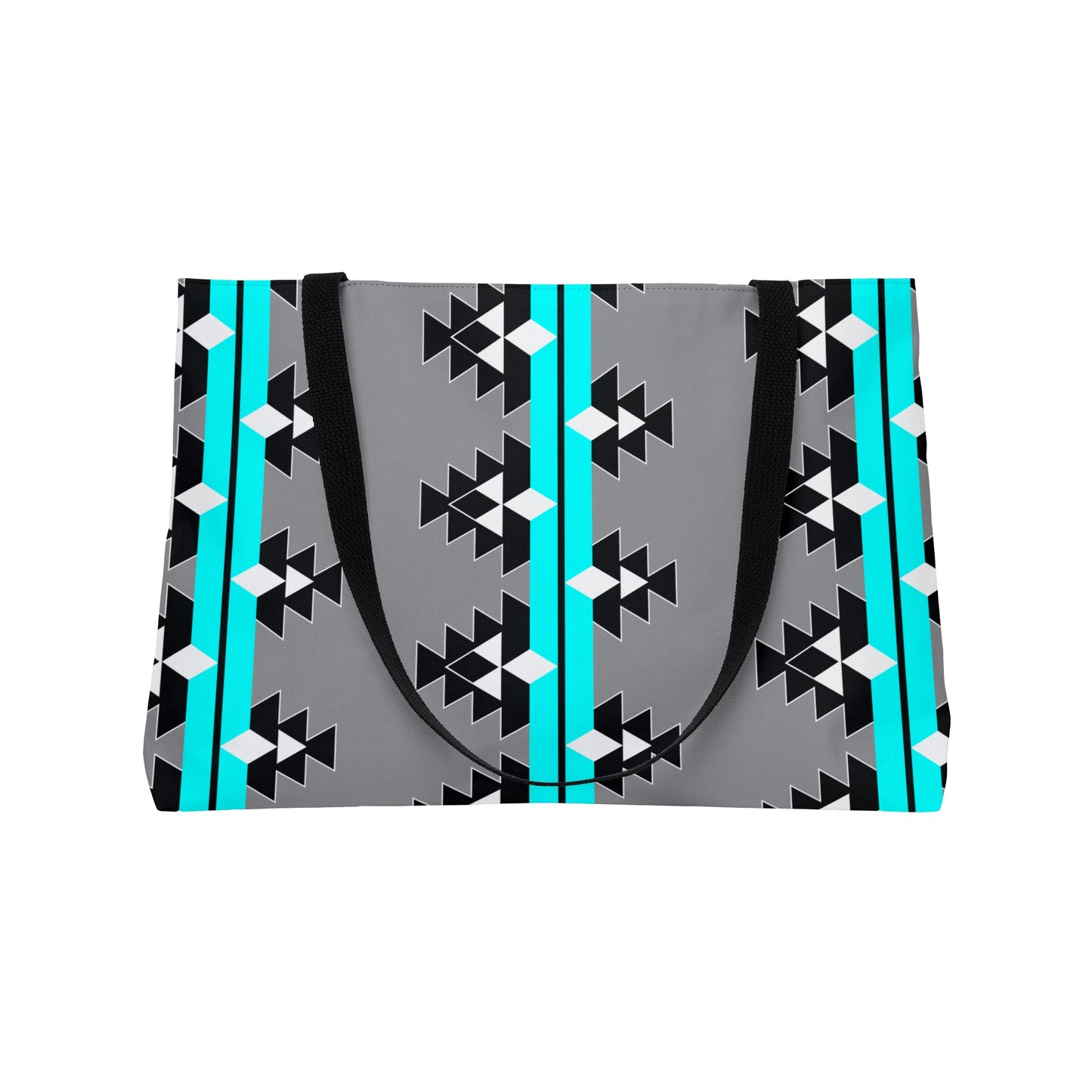 Native Woven Stories in Turquoise Weekender Tote Bag
