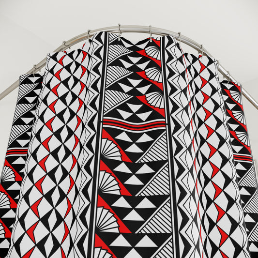 Southwest Rain and Sun in Red Shower Curtains