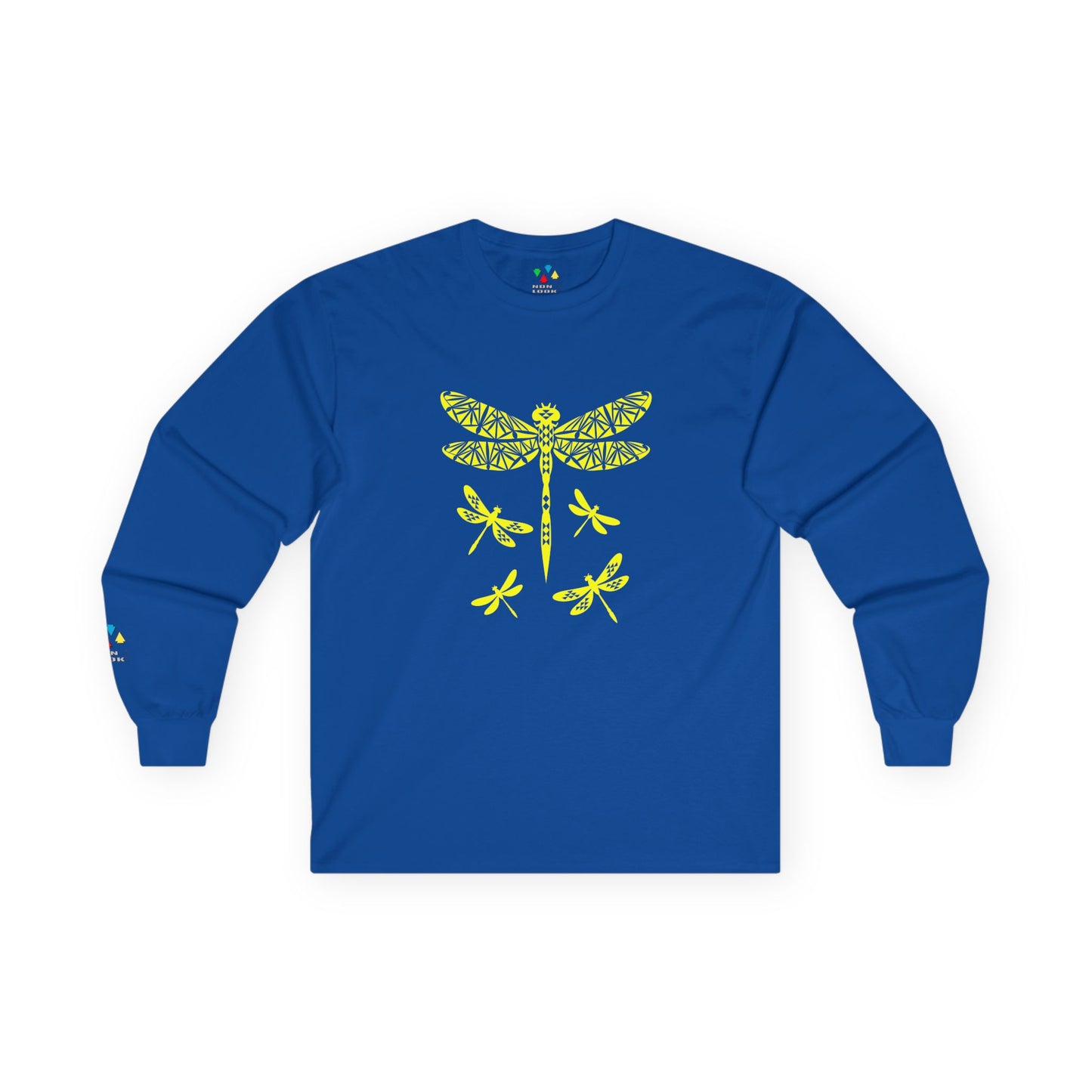 Native Dragonfly in Yellow Unisex Long Sleeve Tee