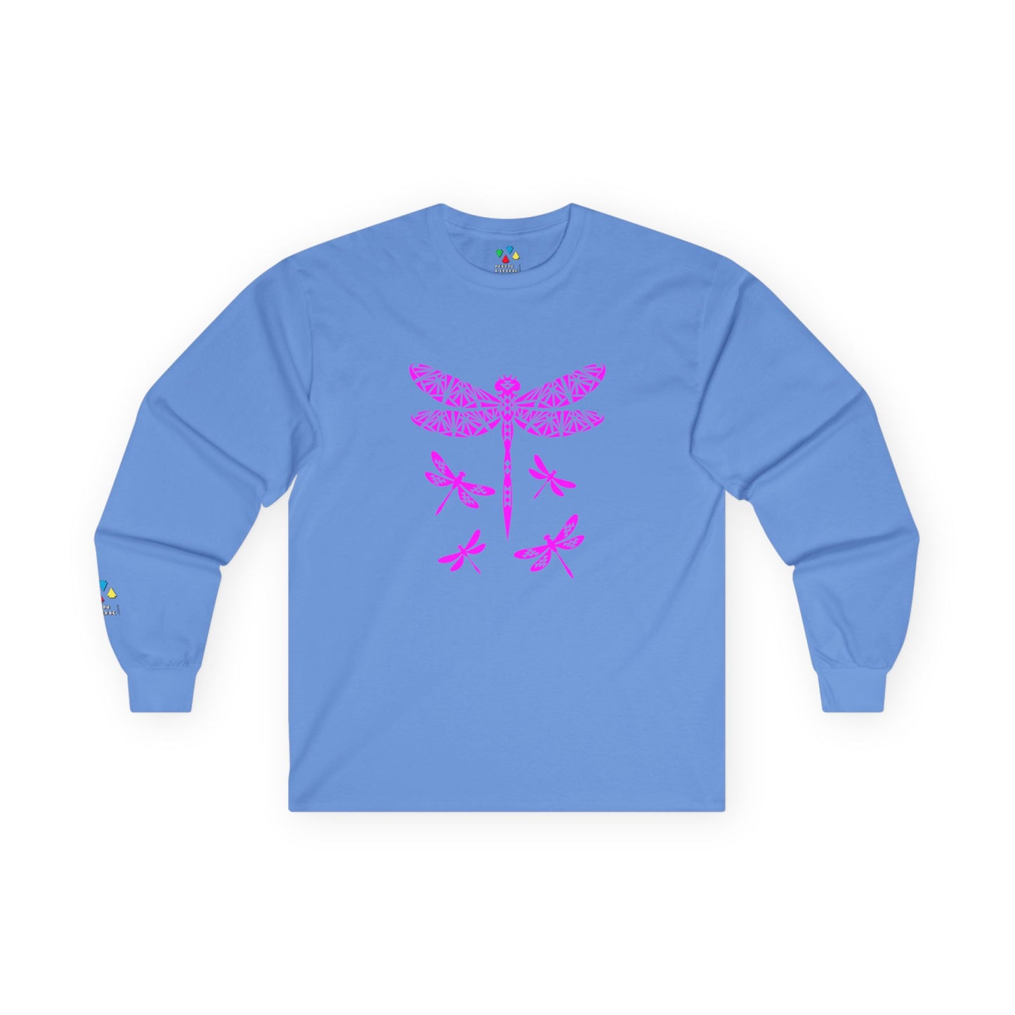 Native Dragonfly in Pink Unisex Long Sleeve Tee