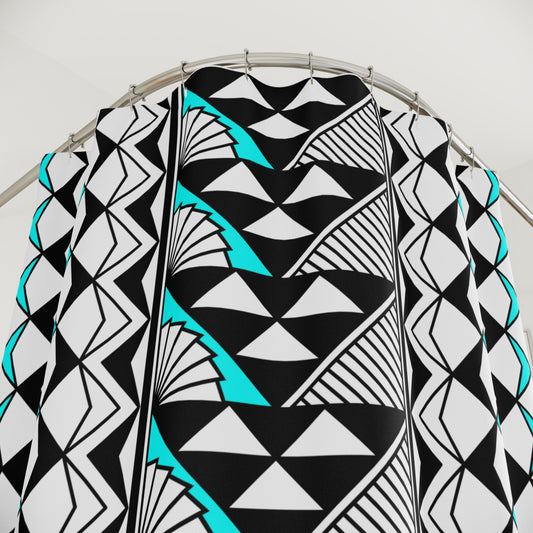 Turquoise Sun and Rain Shower Curtains