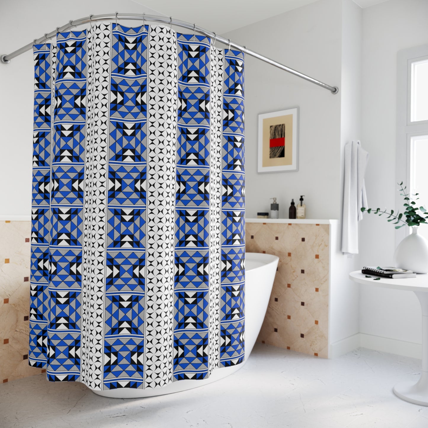 Southwest Mountains in Blue Shower Curtains