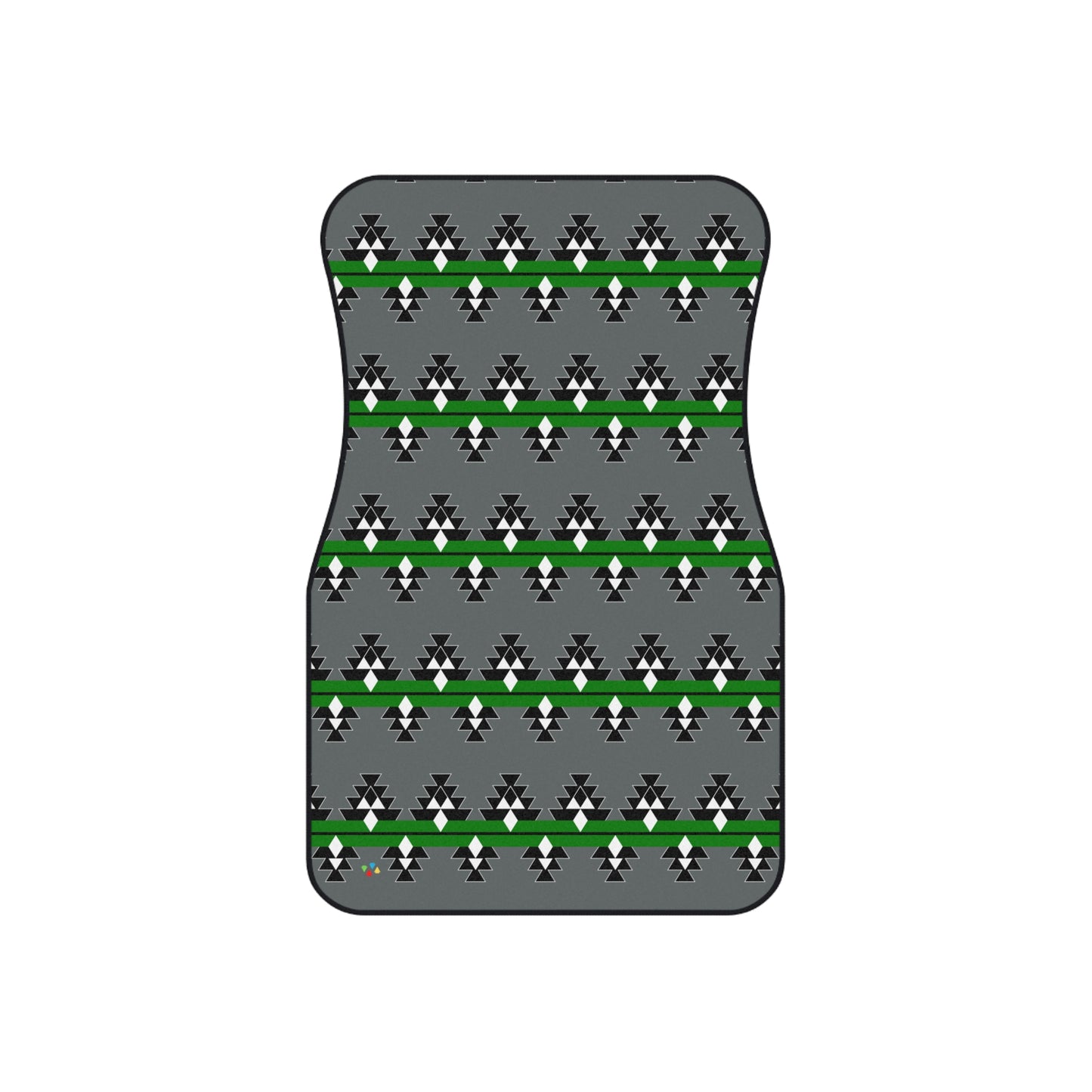 Green Native Woven Stories Car Mats (Set of 4)