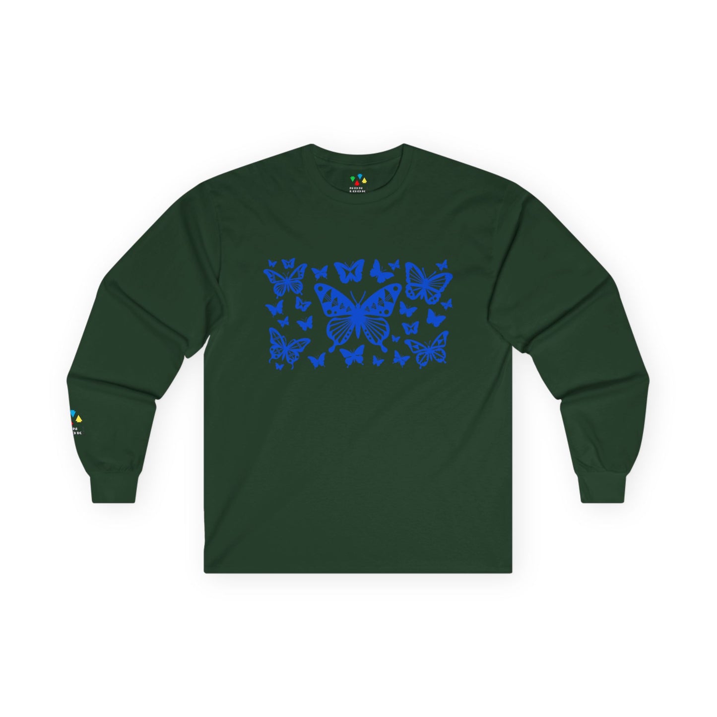 Butterfly Dance in Blue Unisex Long Sleeve Tee