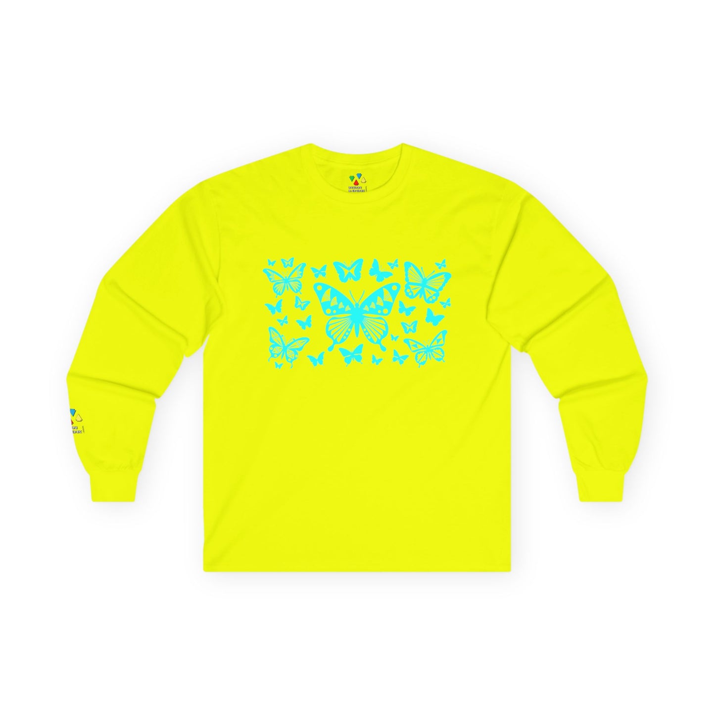Butterfly Dance in Turquoise Unisex Long Sleeve Tee
