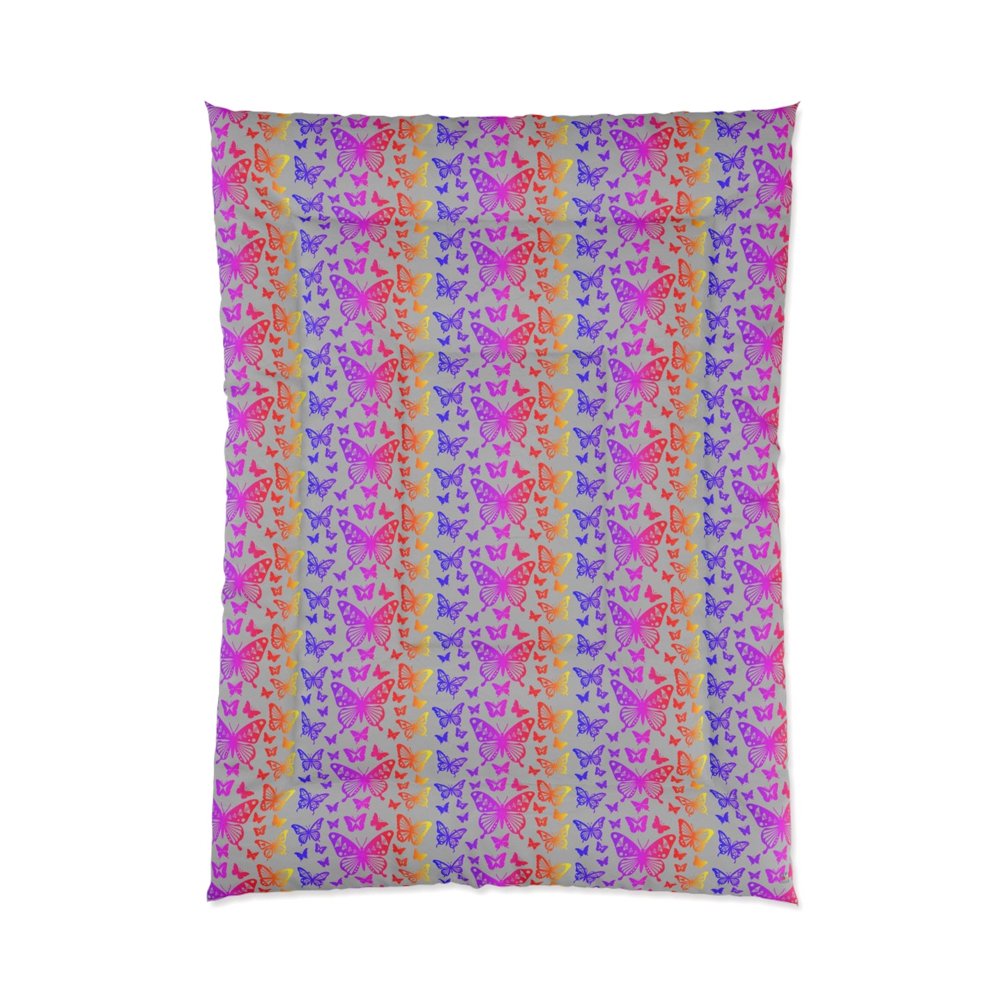 Native Butterflies on Gray Comforter