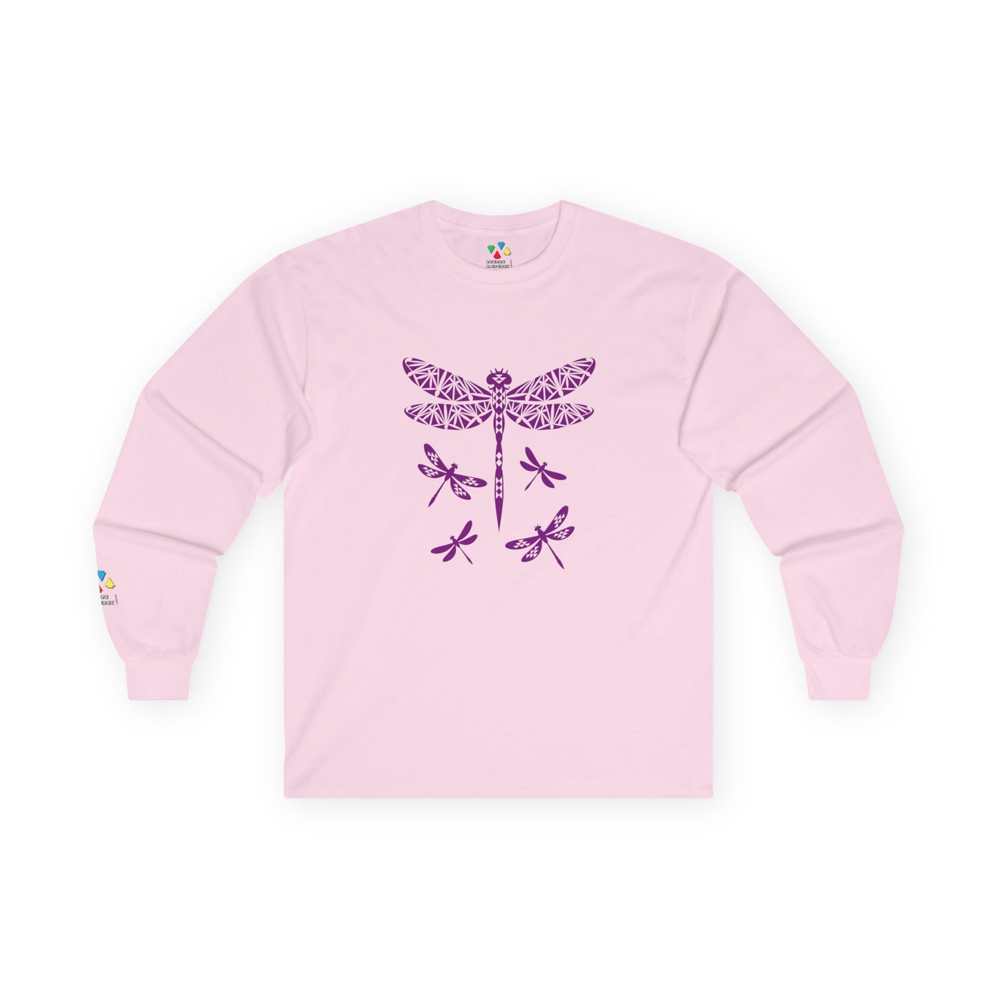 Native Dragonfly in Purple Unisex Long Sleeve Tee