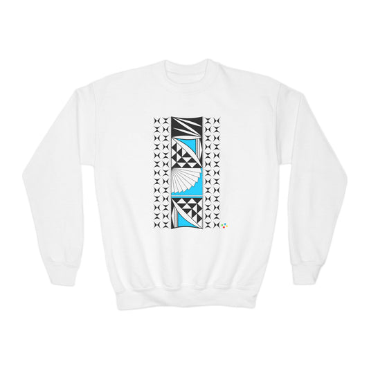 Southwest Sunrise in Turquoise Youth Crewneck Sweatshirt