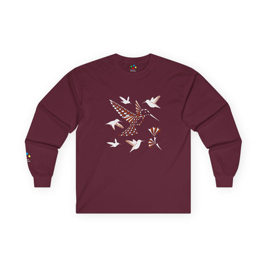 Hummingbird Blessing in Rust Unisex Long Sleeve Tee