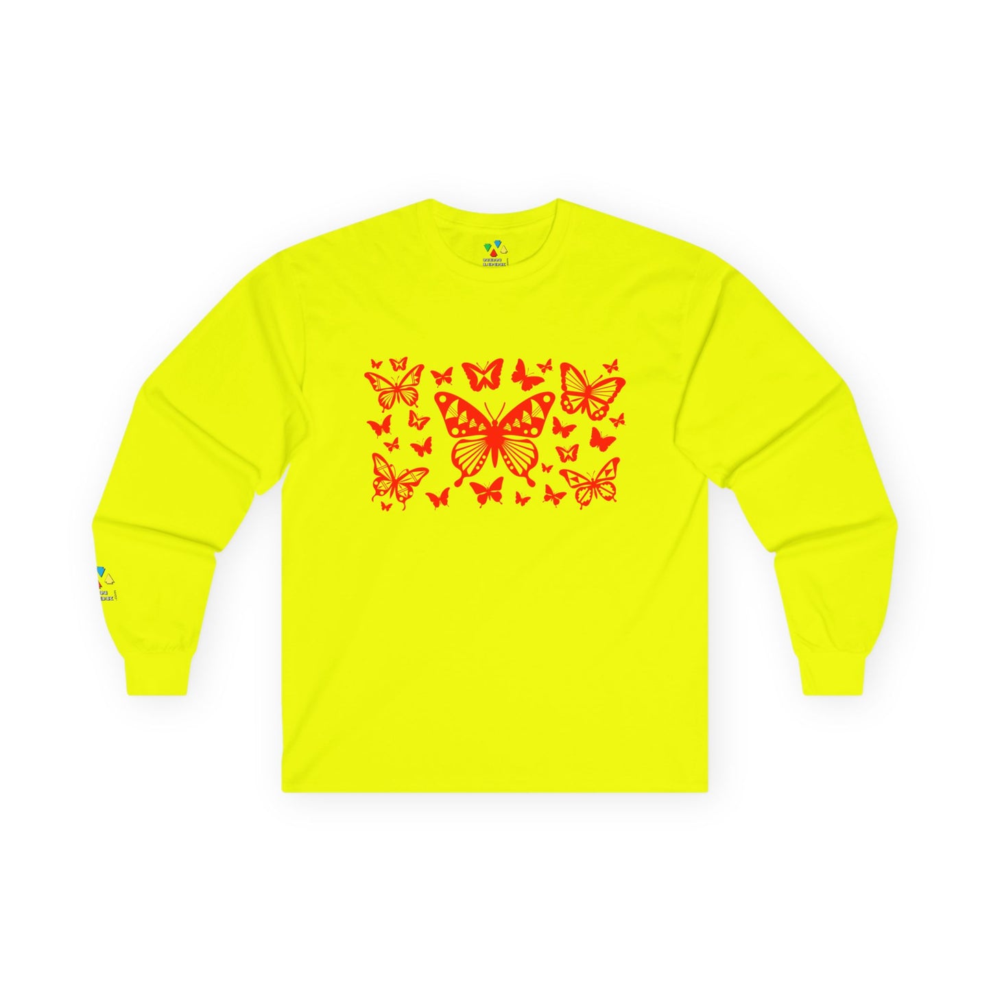 Butterfly Dance in Red Unisex Long Sleeve Tee