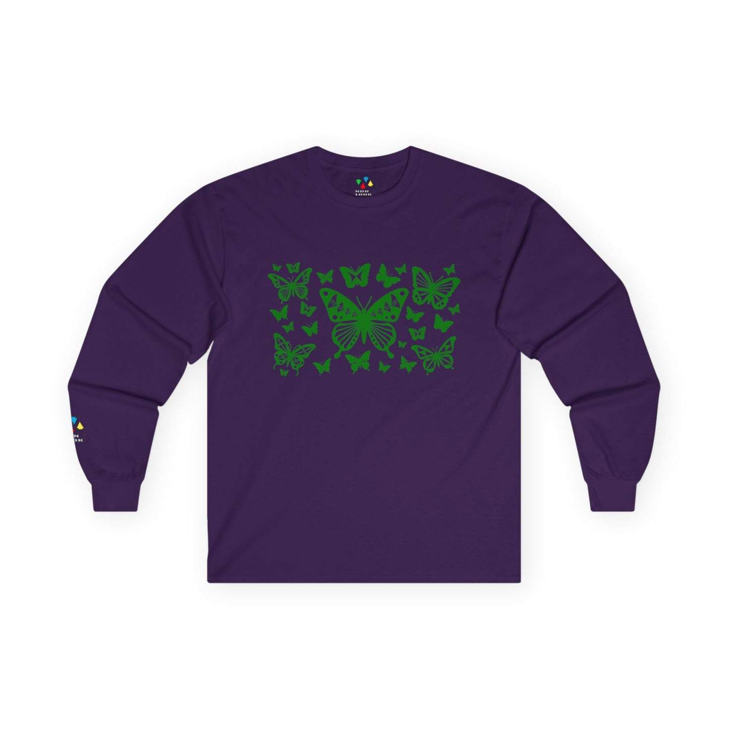 Butterfly Dance in Green Unisex Long Sleeve Tee