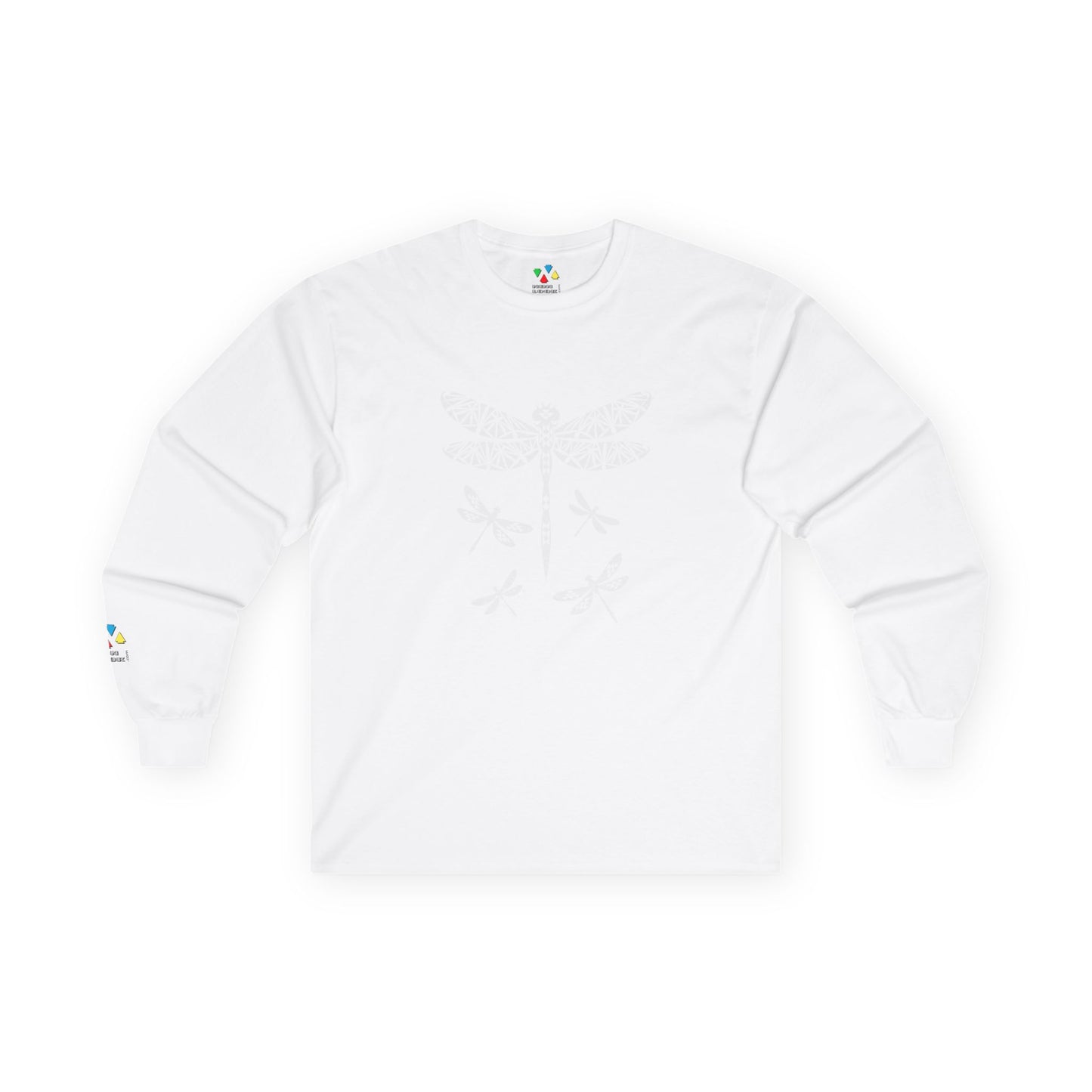 Native Dragonfly in White Unisex Long Sleeve Tee
