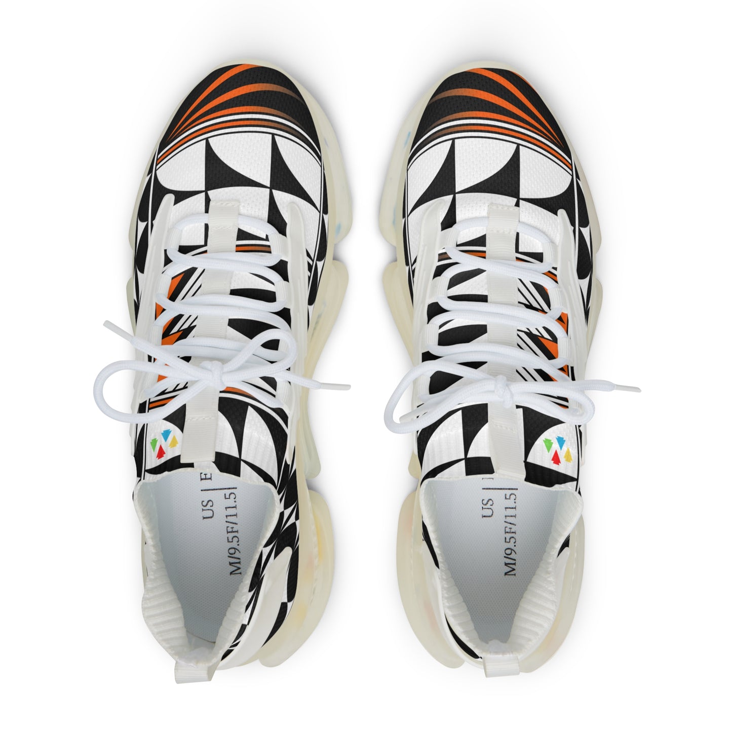 Feather Blessing in Orange Men's Mesh Sneakers