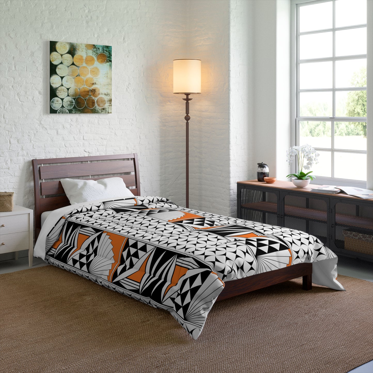 Southwest Sunrise in Orange Comforter