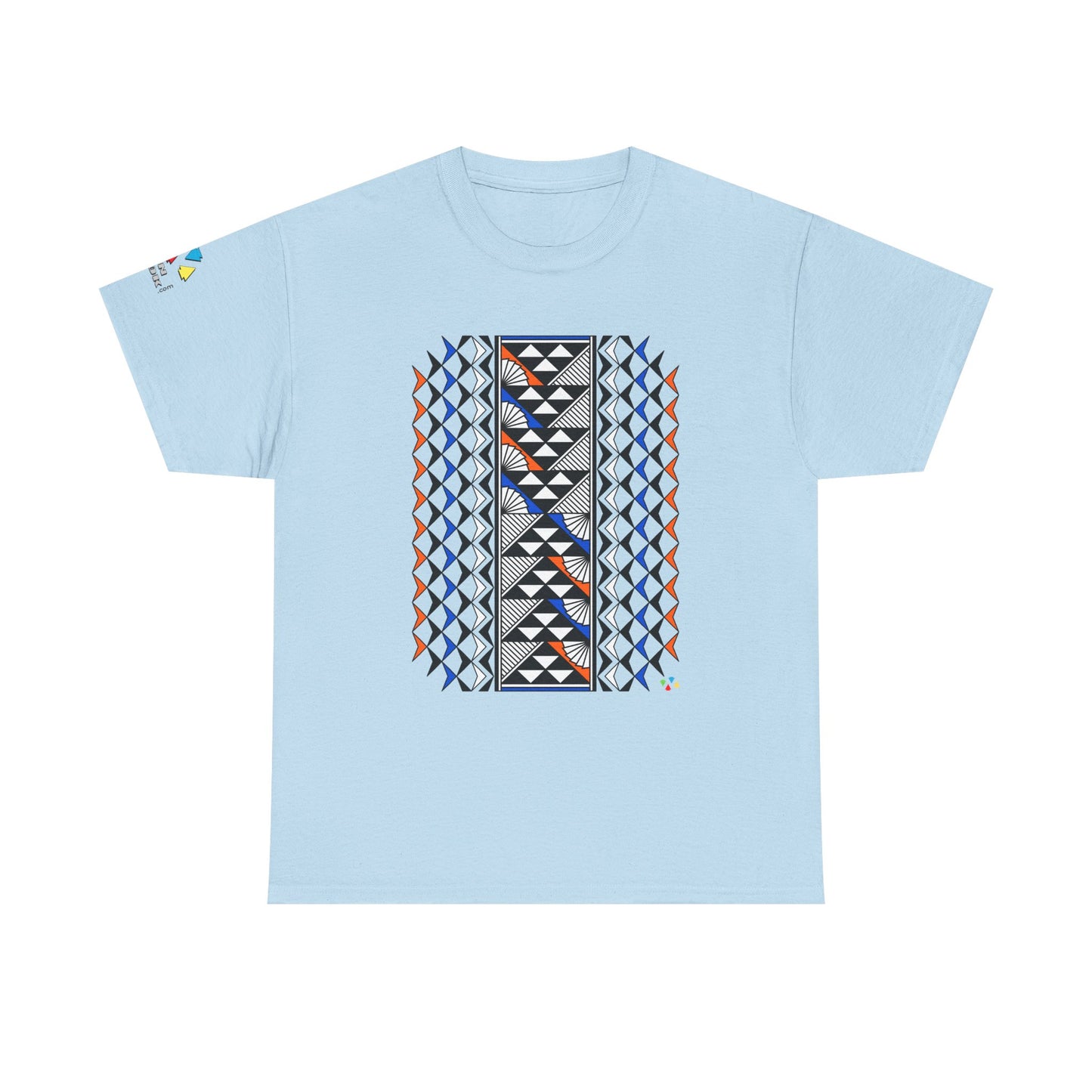 Sun and Rain in Orange/Blue Gildan Unisex Tee