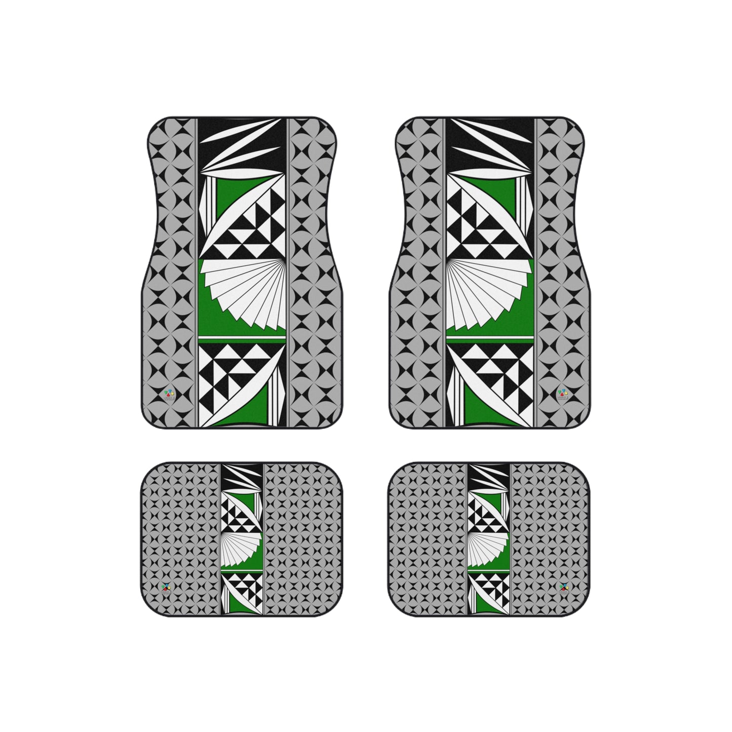 Southwest Sunrise in Green Car Mats (Set of 4)