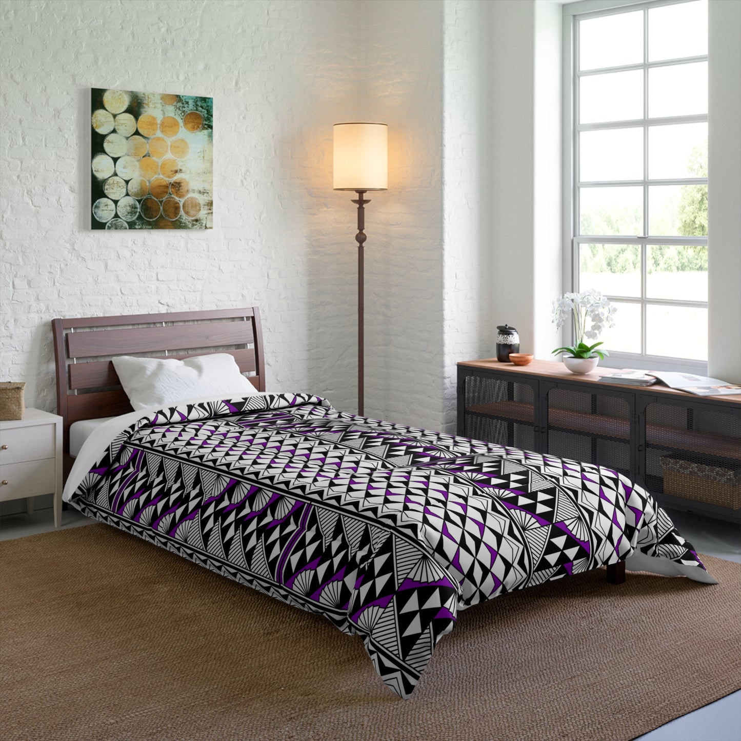 Southwest Rain and Sun in Purple Comforter