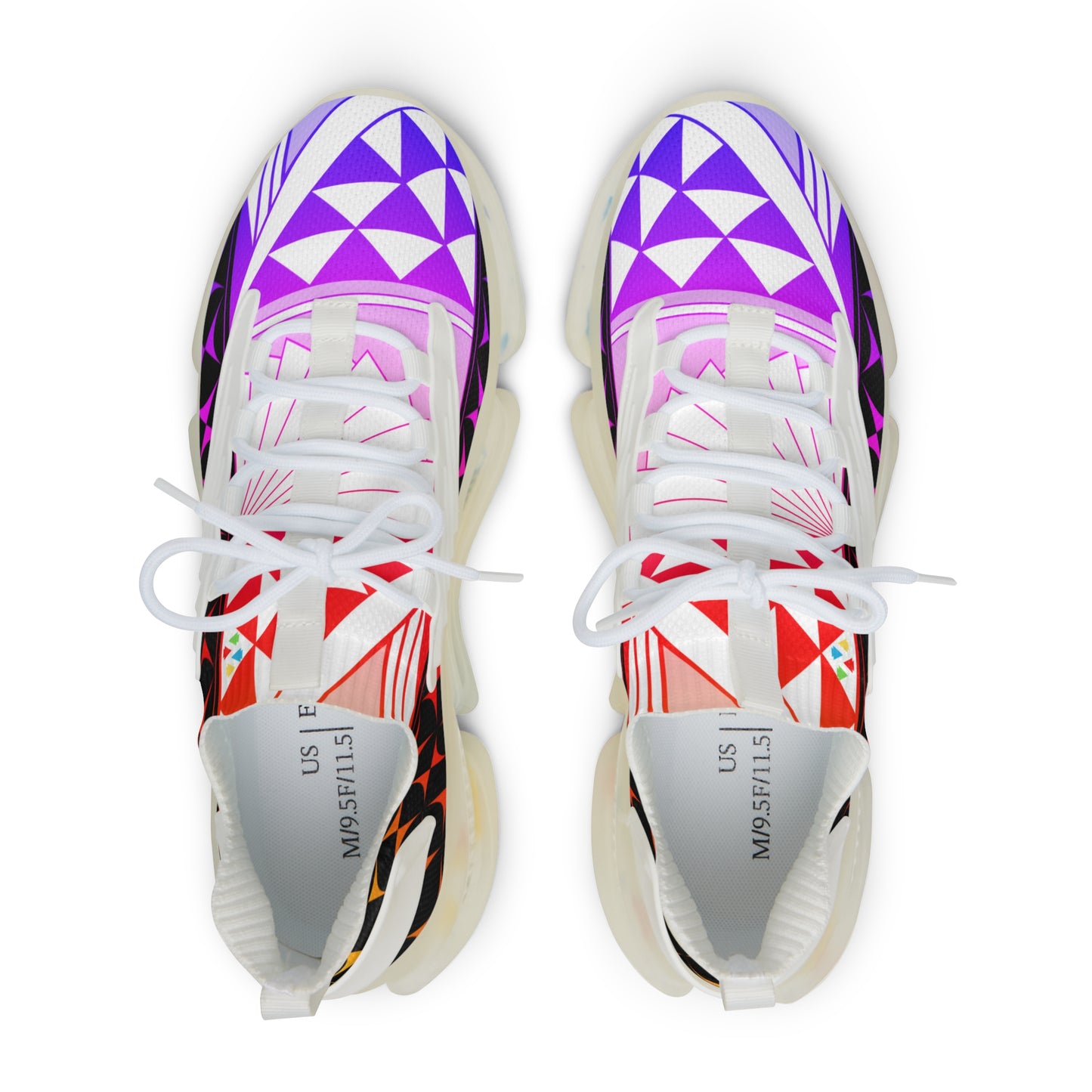 Rainbow Sunrise on Black Men's Mesh Sneakers
