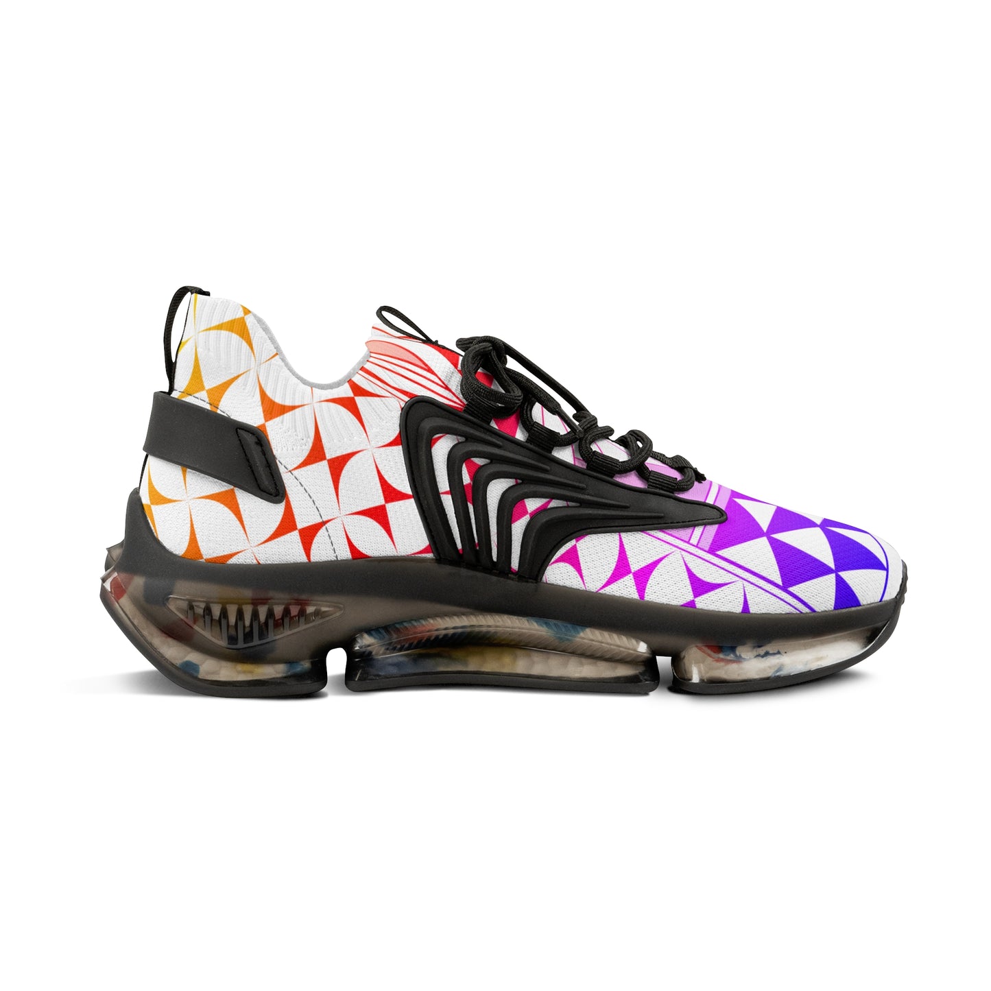Rainbow Sunrise Men's Mesh Sneakers