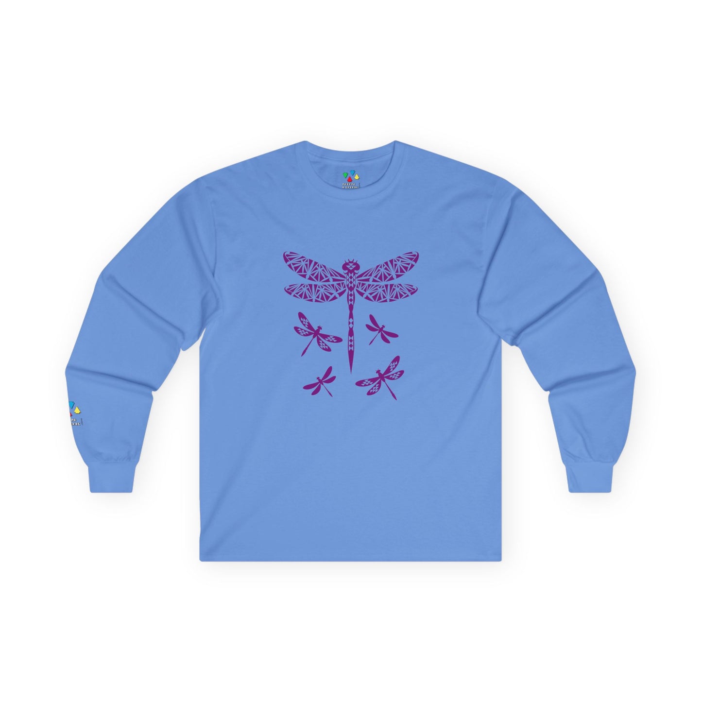 Native Dragonfly in Purple Unisex Long Sleeve Tee