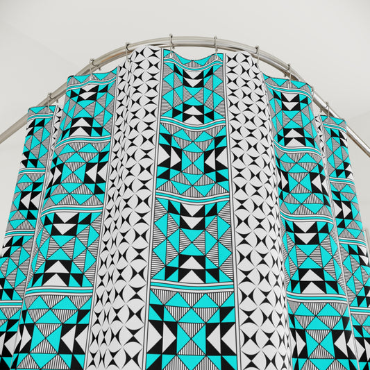 Southwest Mountains in Turquoise Shower Curtains