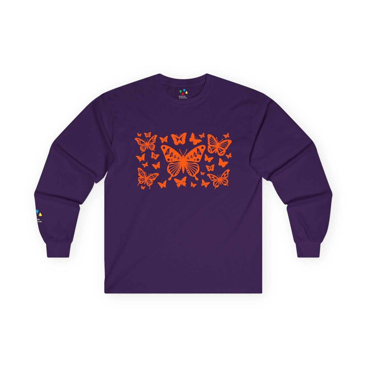 Butterfly Dance in Orange Unisex Long Sleeve Tee
