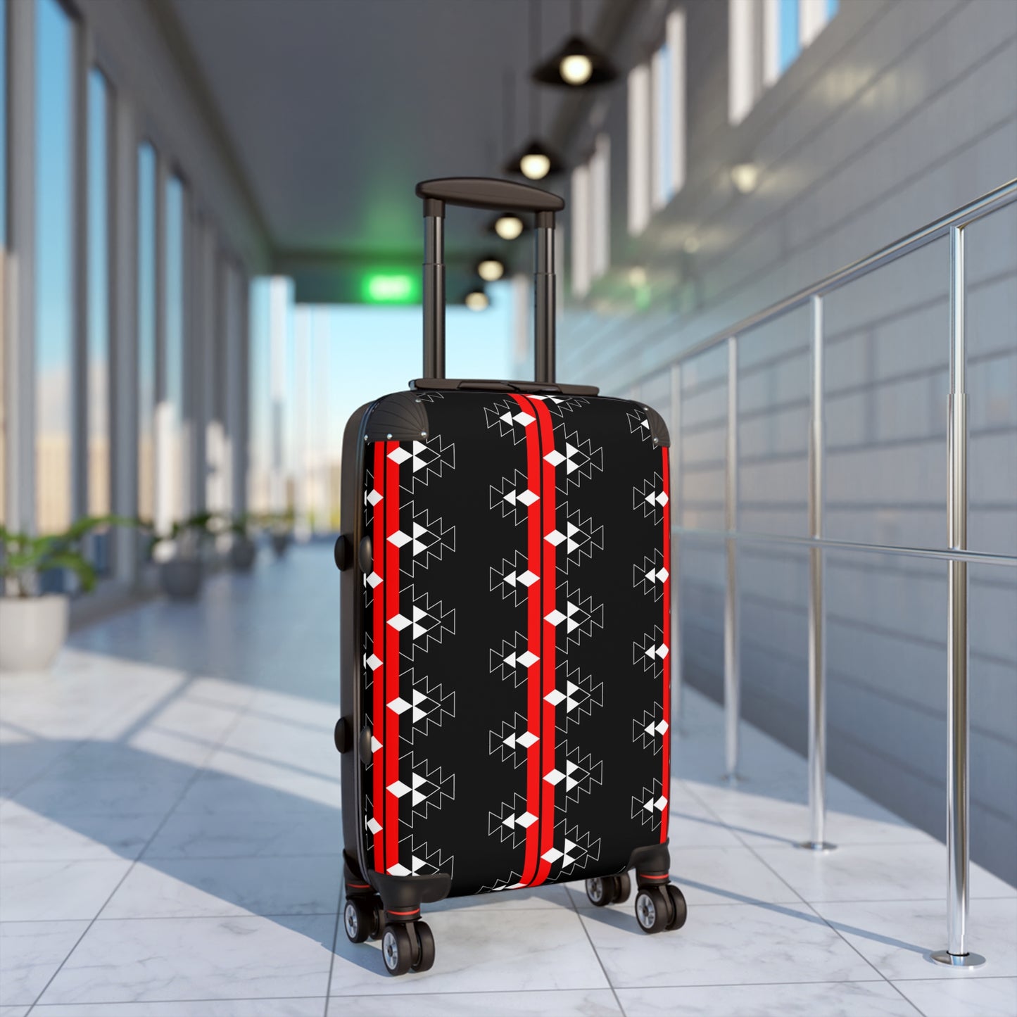 Red Native Woven Stories Suitcases