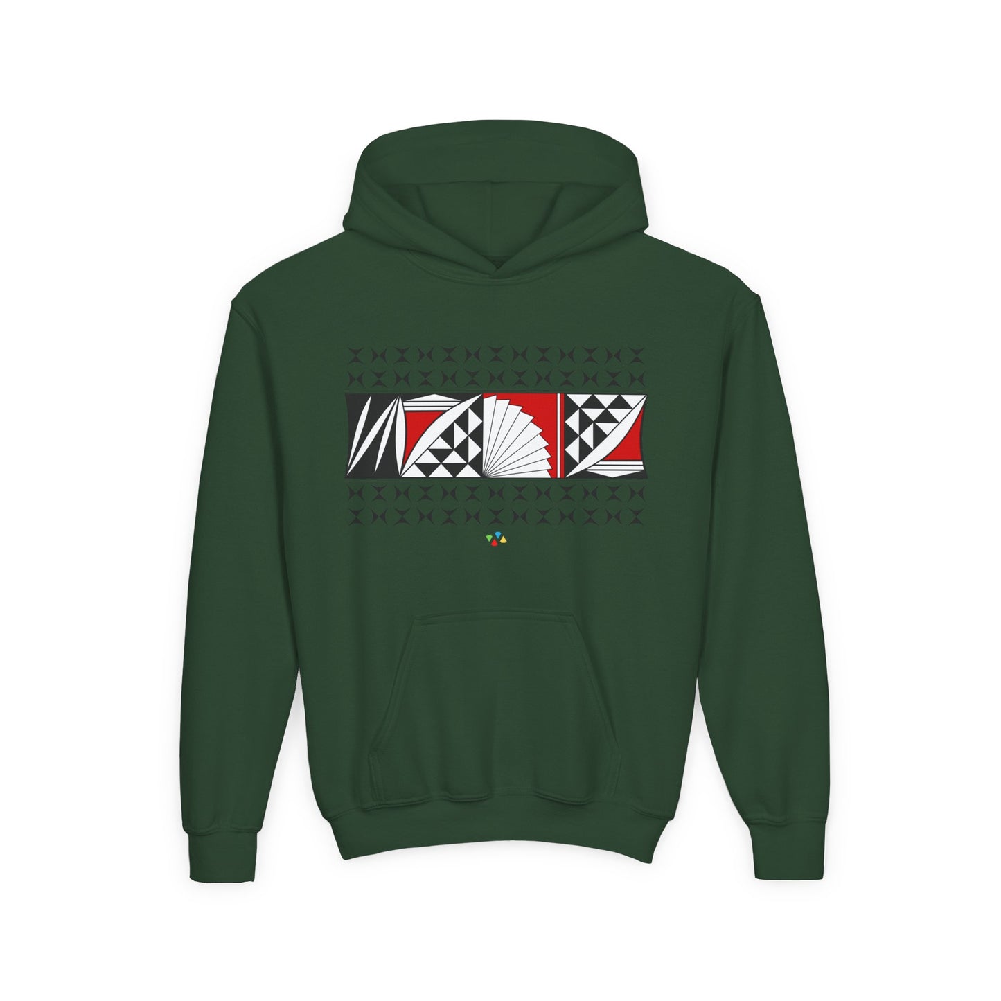 Red Southwest Sunrise Youth Heavy Blend Hooded Sweatshirt