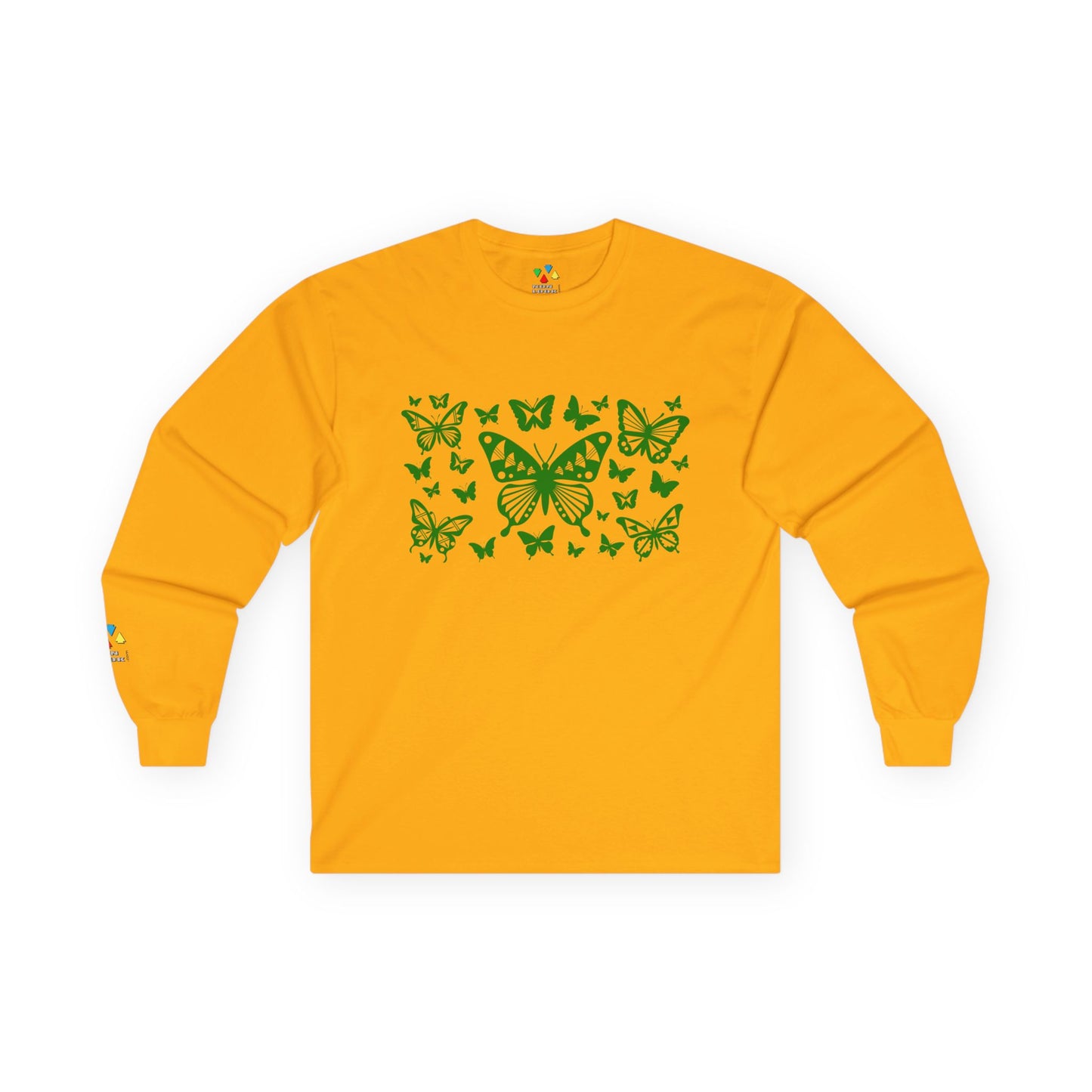 Butterfly Dance in Green Unisex Long Sleeve Tee
