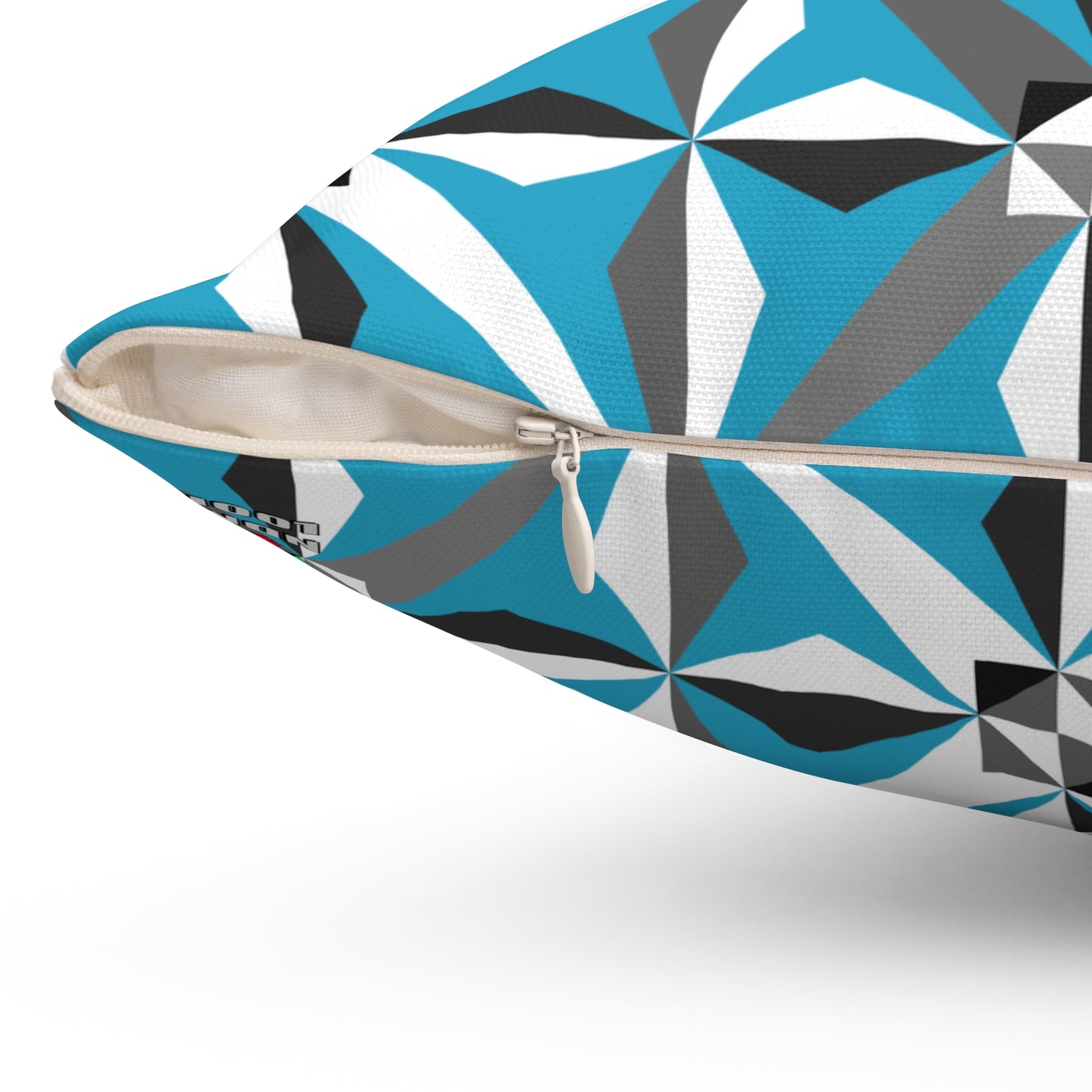 Morning Star in Turquoise Square Pillow