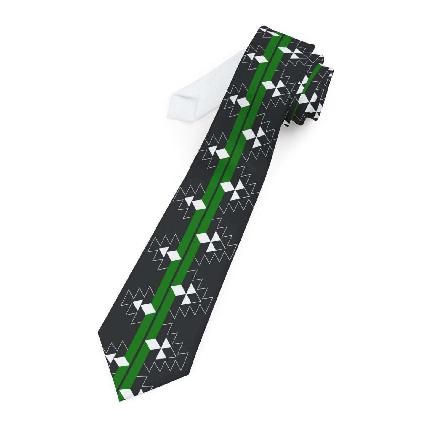 Green Native Woven Stories Necktie