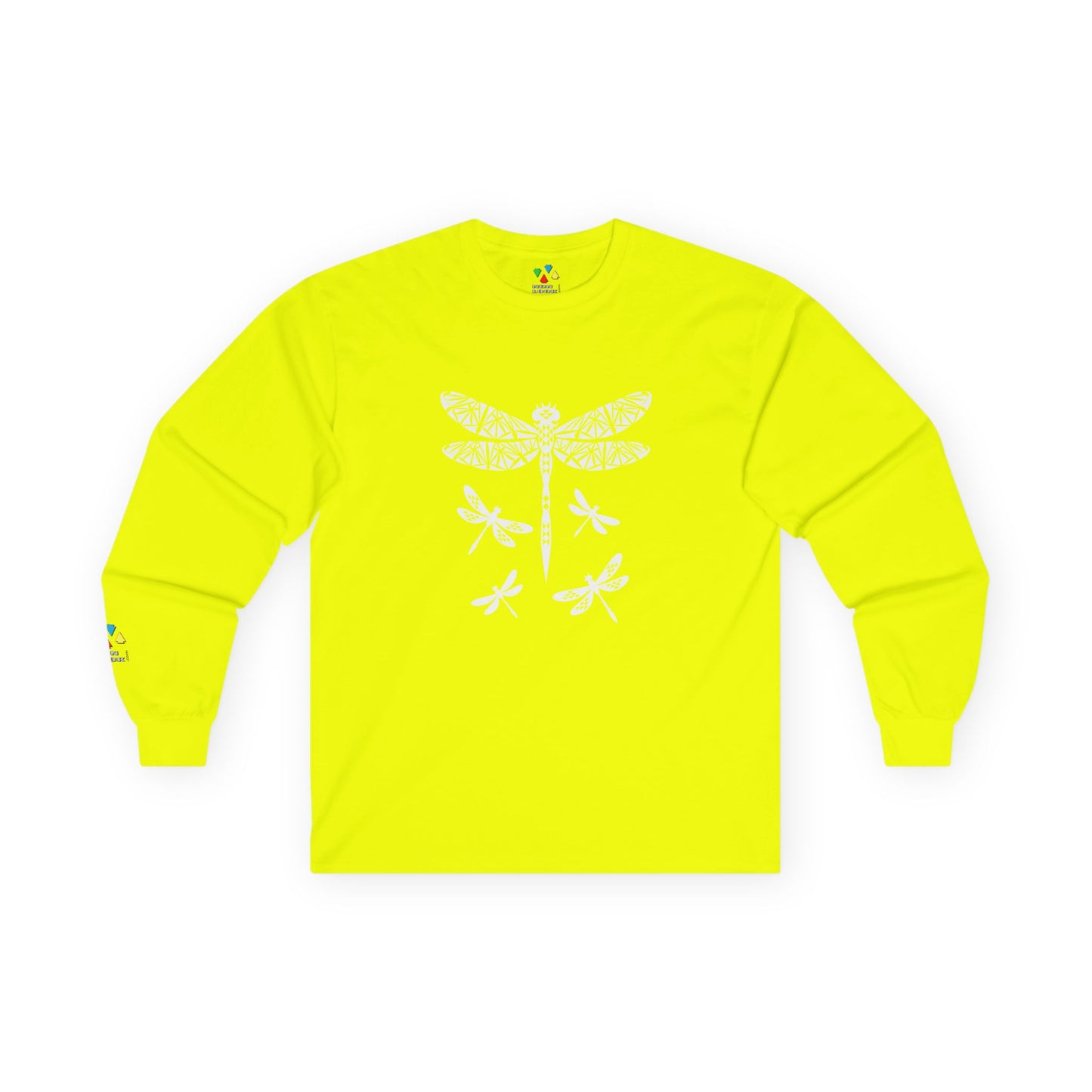 Native Dragonfly in White Unisex Long Sleeve Tee