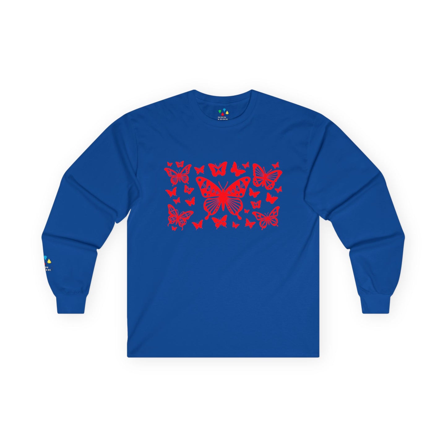 Butterfly Dance in Red Unisex Long Sleeve Tee