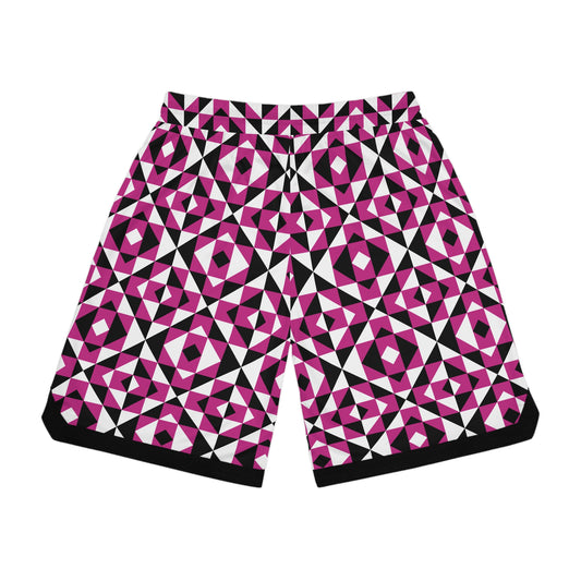 Pink Sacred Mountains Basketball Rib Shorts