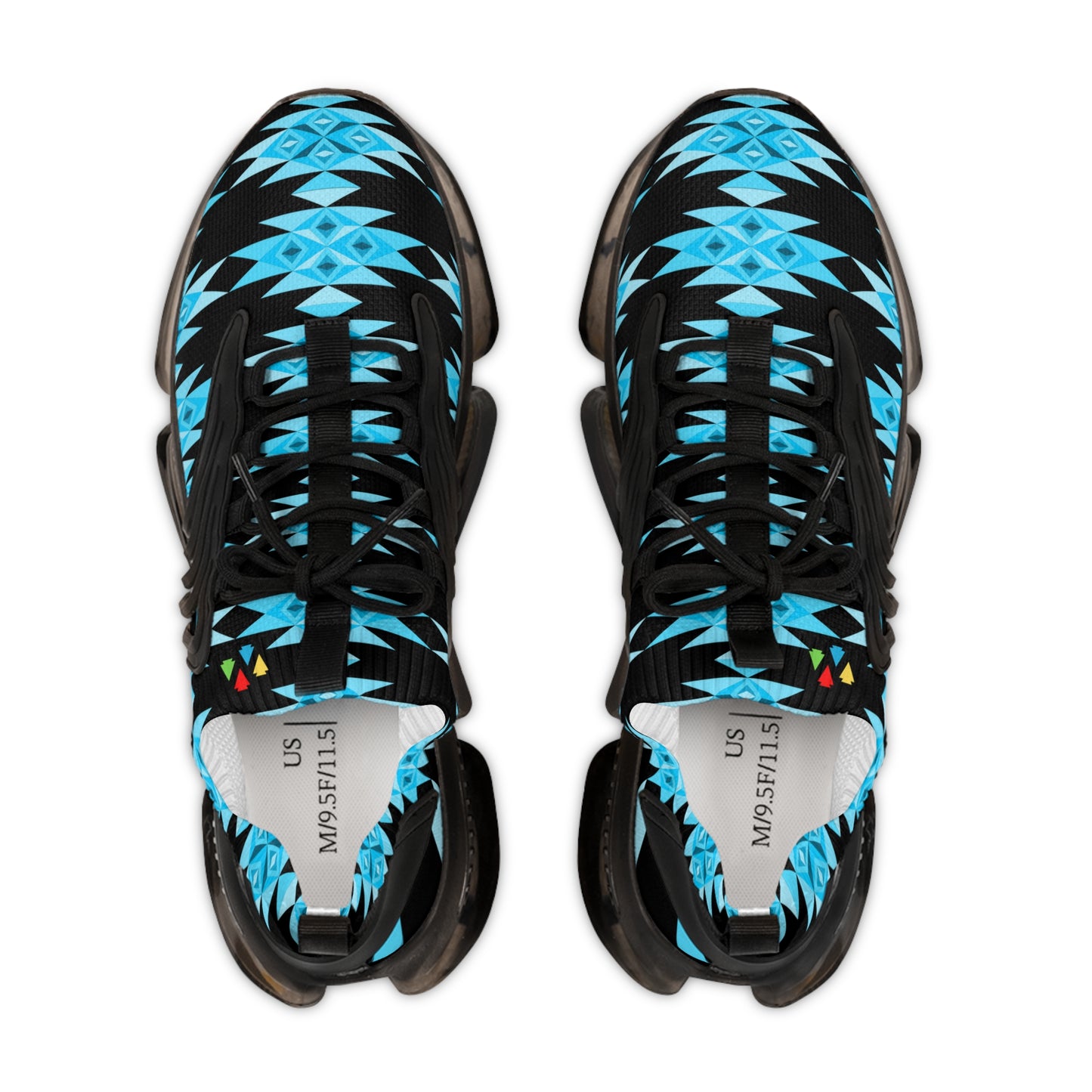 Turquoise Trail on Black Men's Mesh Sneakers
