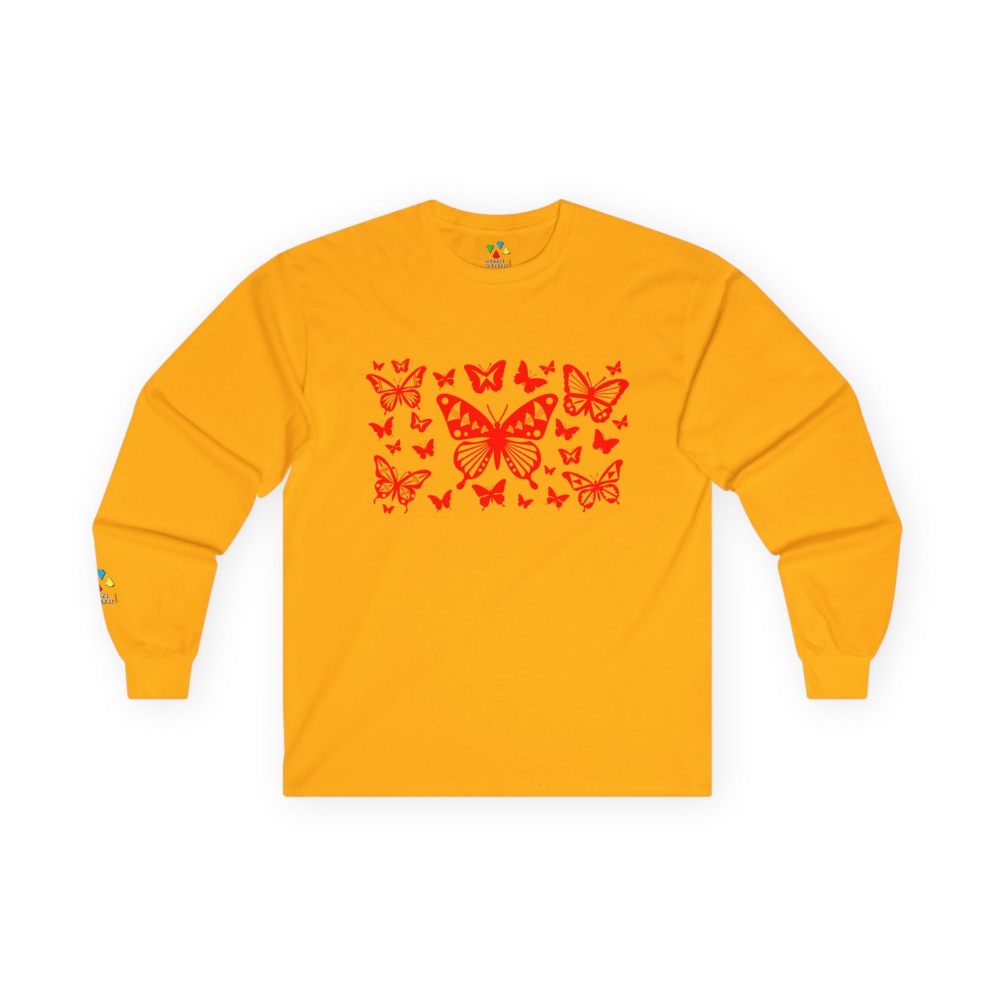 Butterfly Dance in Red Unisex Long Sleeve Tee