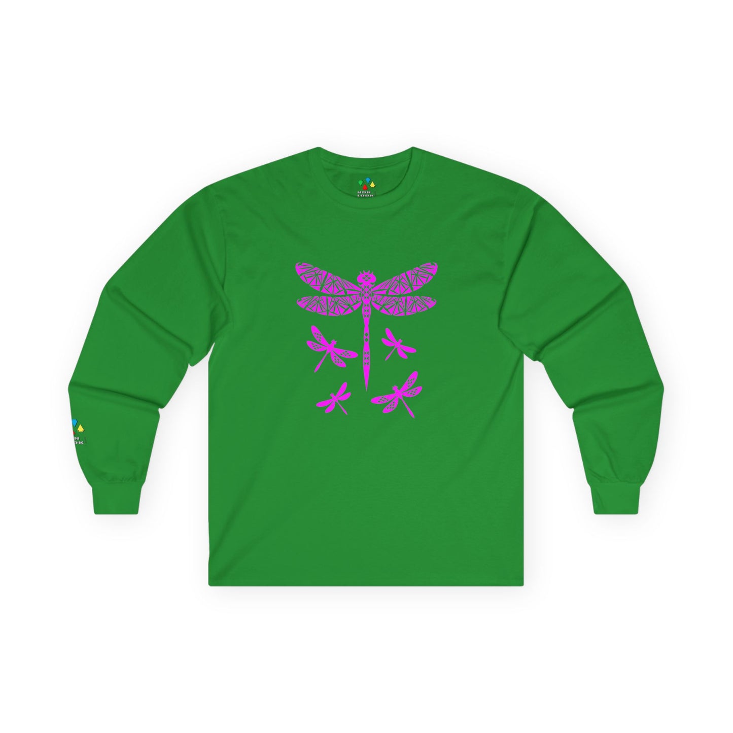 Native Dragonfly in Pink Unisex Long Sleeve Tee