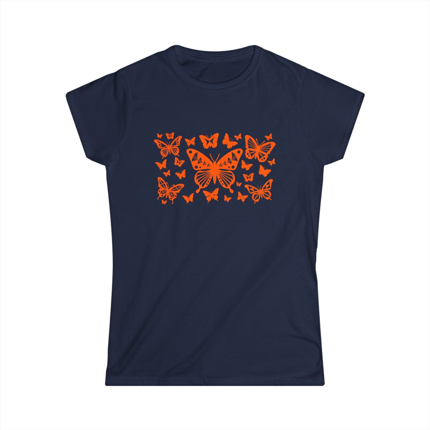 Orange Butterfly Blast Women's Softstyle Tee