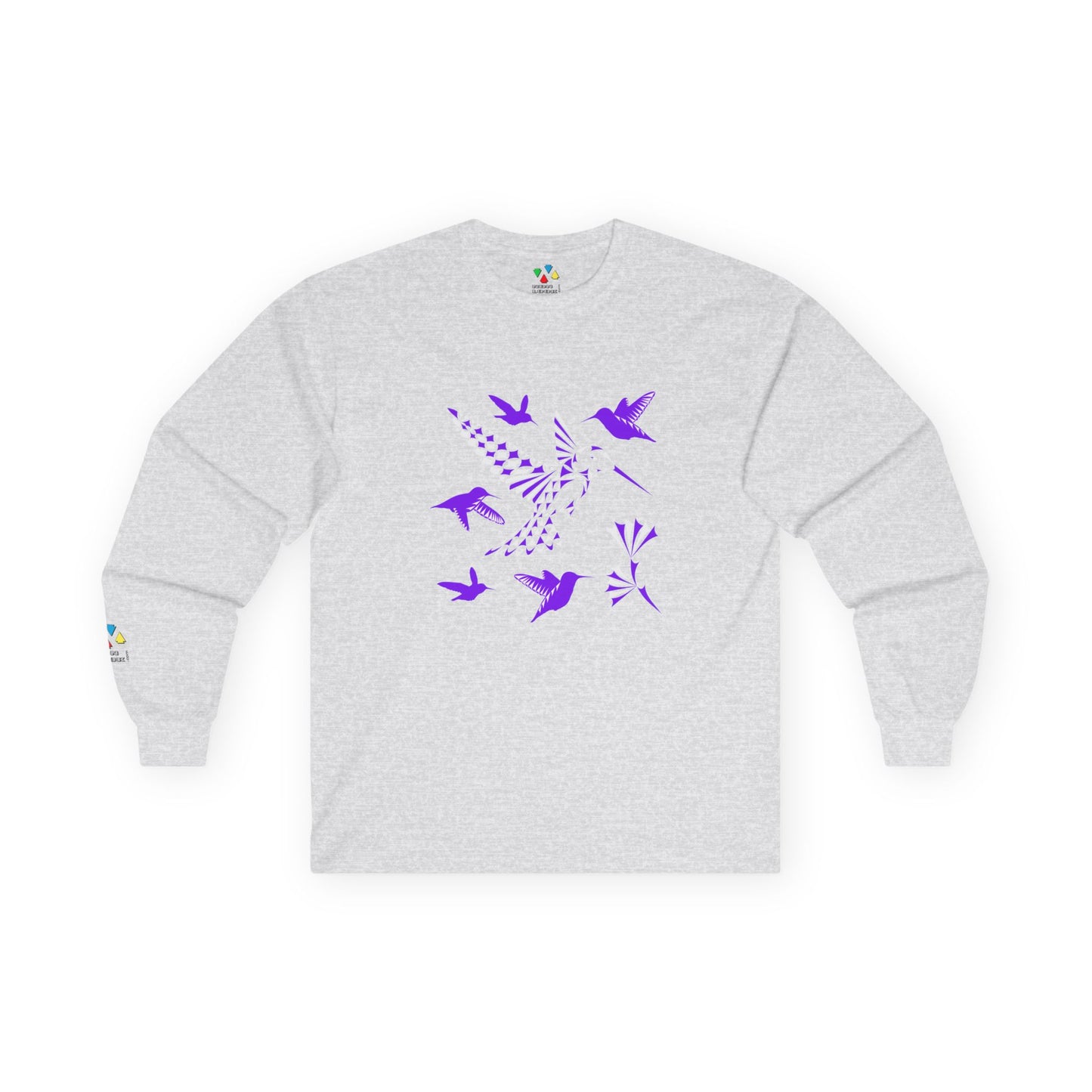 Hummingbird Blessing in Purple Unisex Long Sleeve Tee