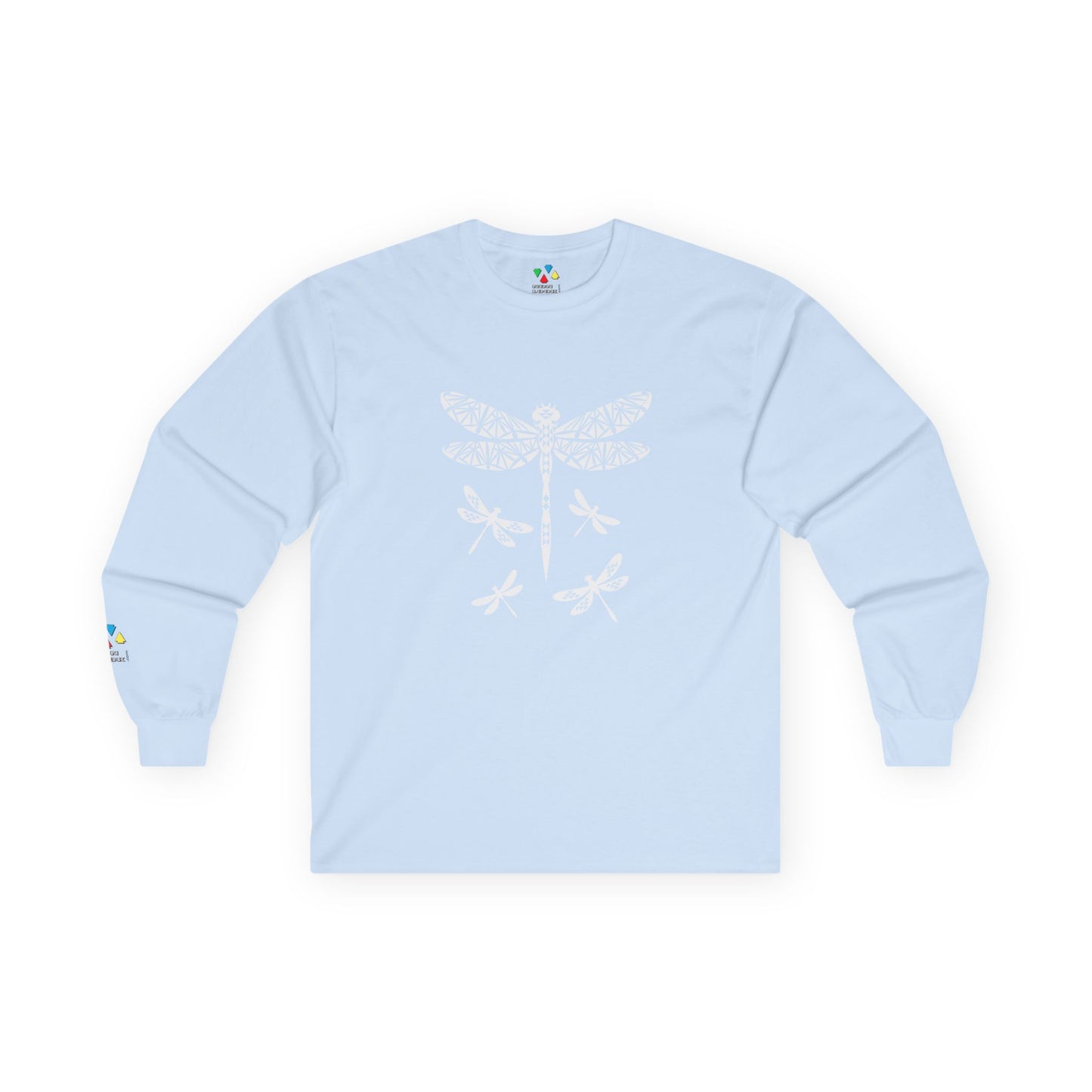 Native Dragonfly in White Unisex Long Sleeve Tee