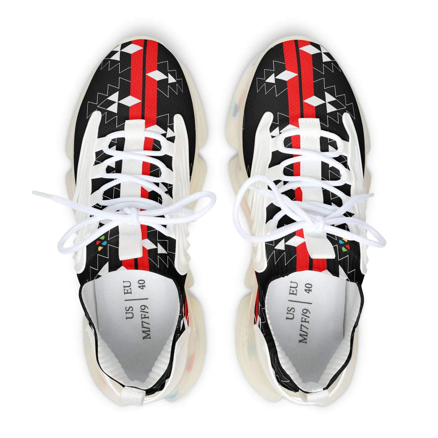 Native Woven Stories on Black Women's Mesh Sneakers