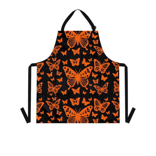 Native Butterflies in Orange Two Pocket Apron