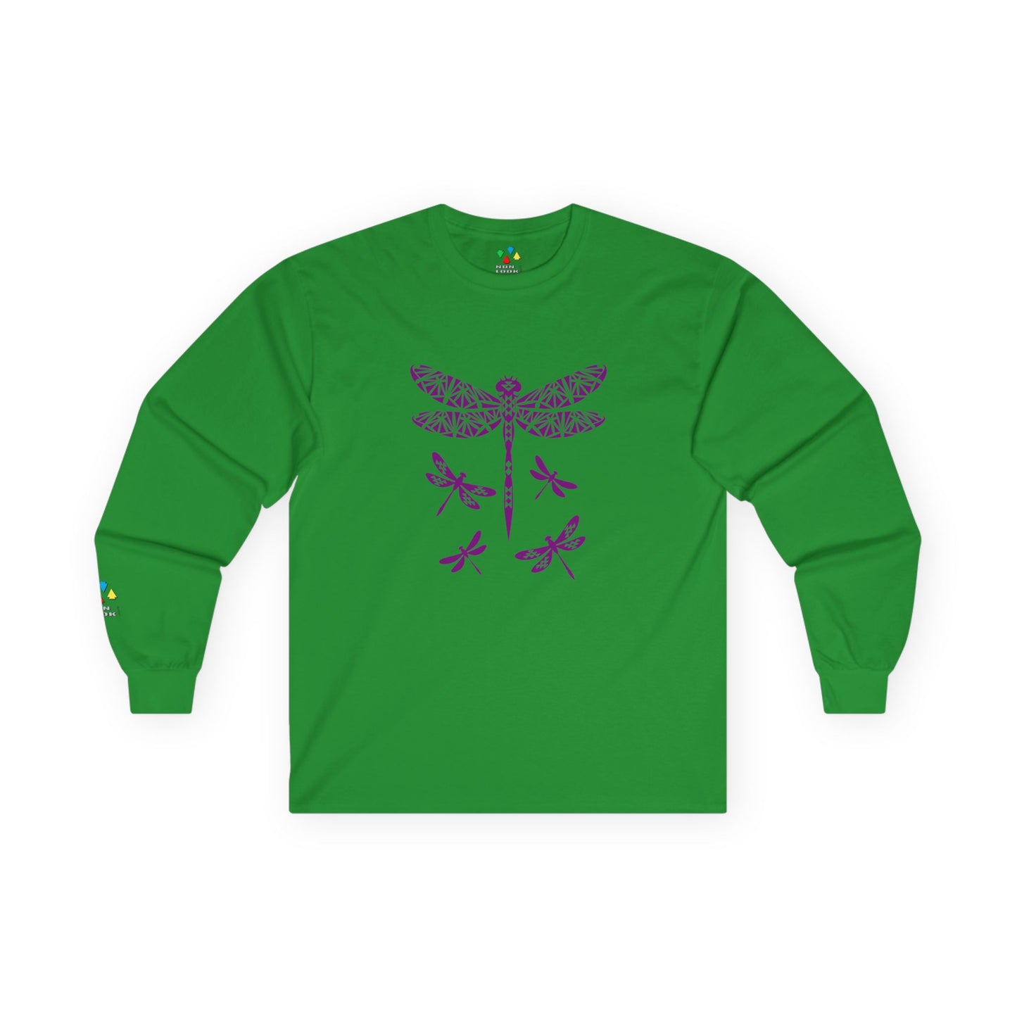 Native Dragonfly in Purple Unisex Long Sleeve Tee