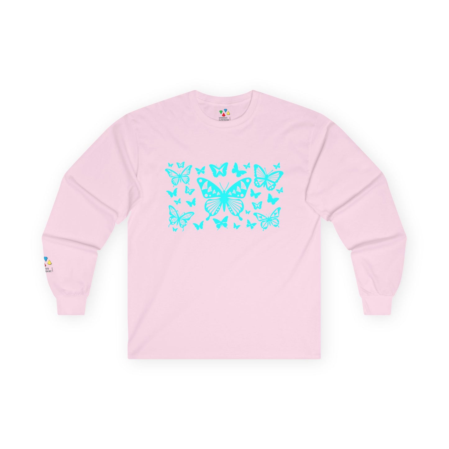 Butterfly Dance in Turquoise Unisex Long Sleeve Tee