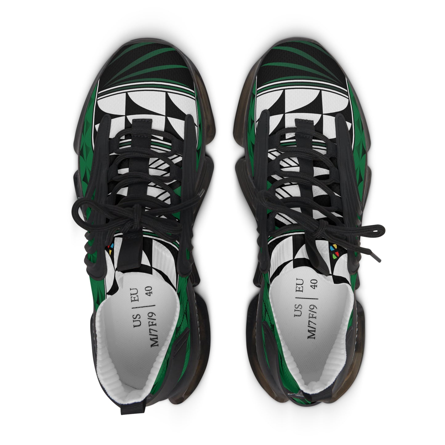 Feather Blessing on Green Women's Mesh Sneakers